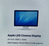 Apple 24” A1267 LED Cinema Display Monitor Grade B