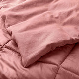 New Casaluna Heavyweight Linen Blend Comforter Sham 3 Piece Set, Full/Queen - Rose