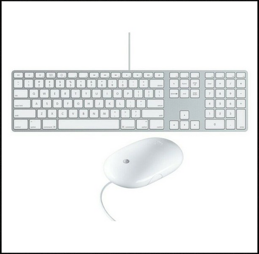 Apple Wired Aluminum USB Keyboard and Mouse A1243, A1152 Grade B