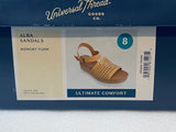 NEW UNIVERSAL THREAD WOMENS ALBA MEMORY FOAM HEELED SIZE 8 SANDALS, TAN