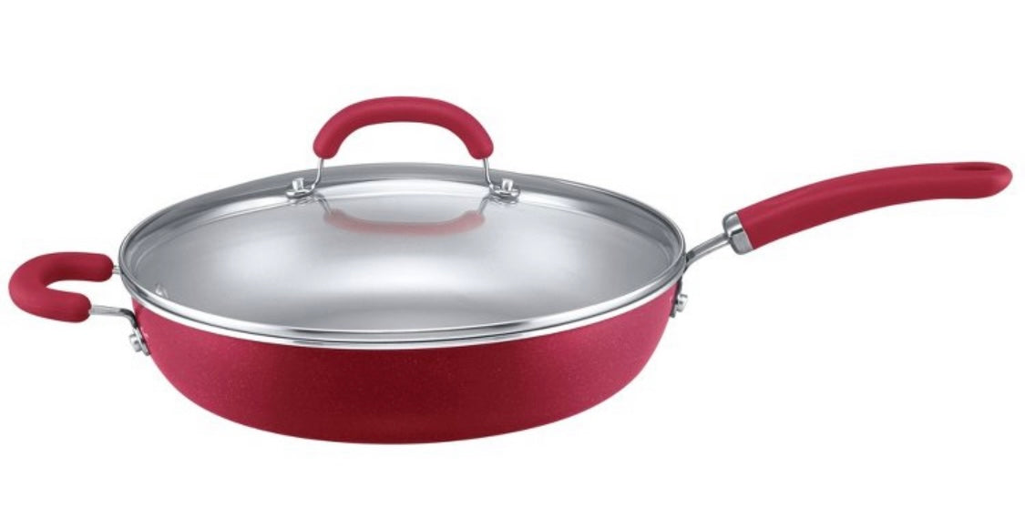 Rachael Ray 3 Qt Create Delicious Aluminum Nonstick Everything Pan, Red  Shimmer 