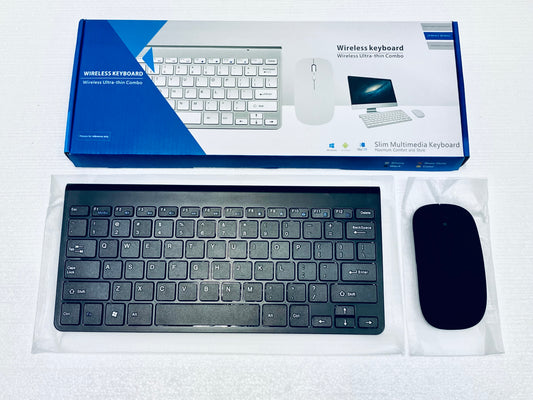 NEW 2.4GHZ SLIM WIRELESS KEYBOARD & MOUSE COMBO, BLACK