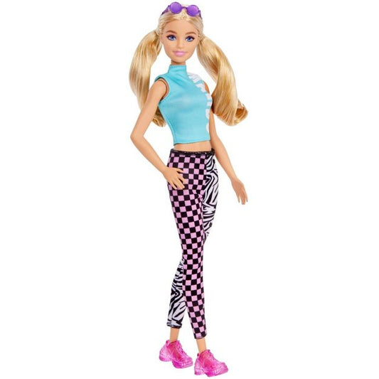 new - Barbie Fashionistas Doll #158, Blonde Hair, Malibu Top & Leggings - (READ)